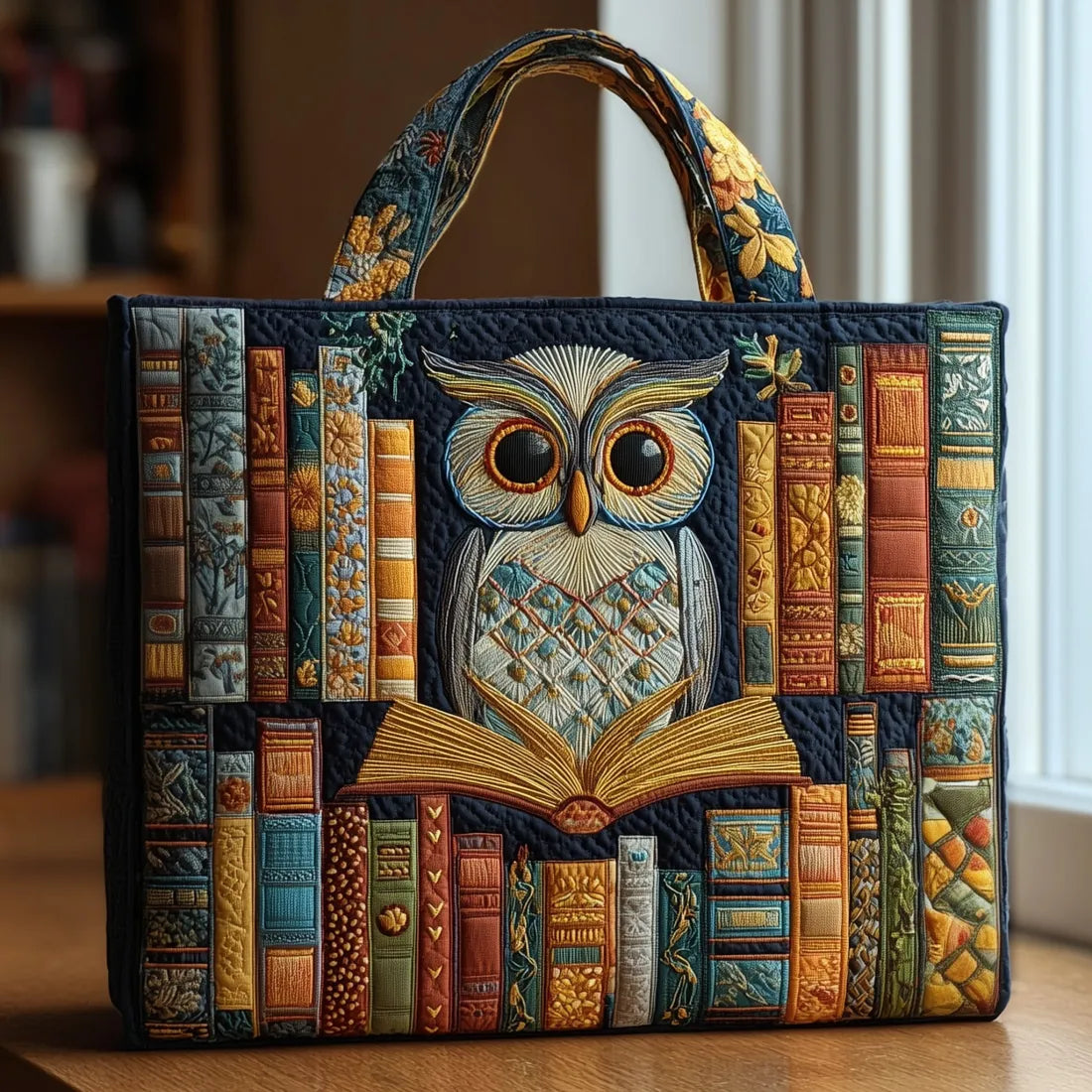 Artisan Tote - Baykuş ve Vintage Kitaplar