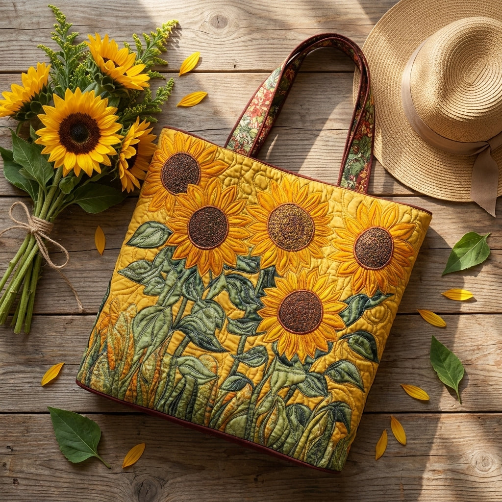 Klasik Yastıklı Çanta - Ayçiçekleri