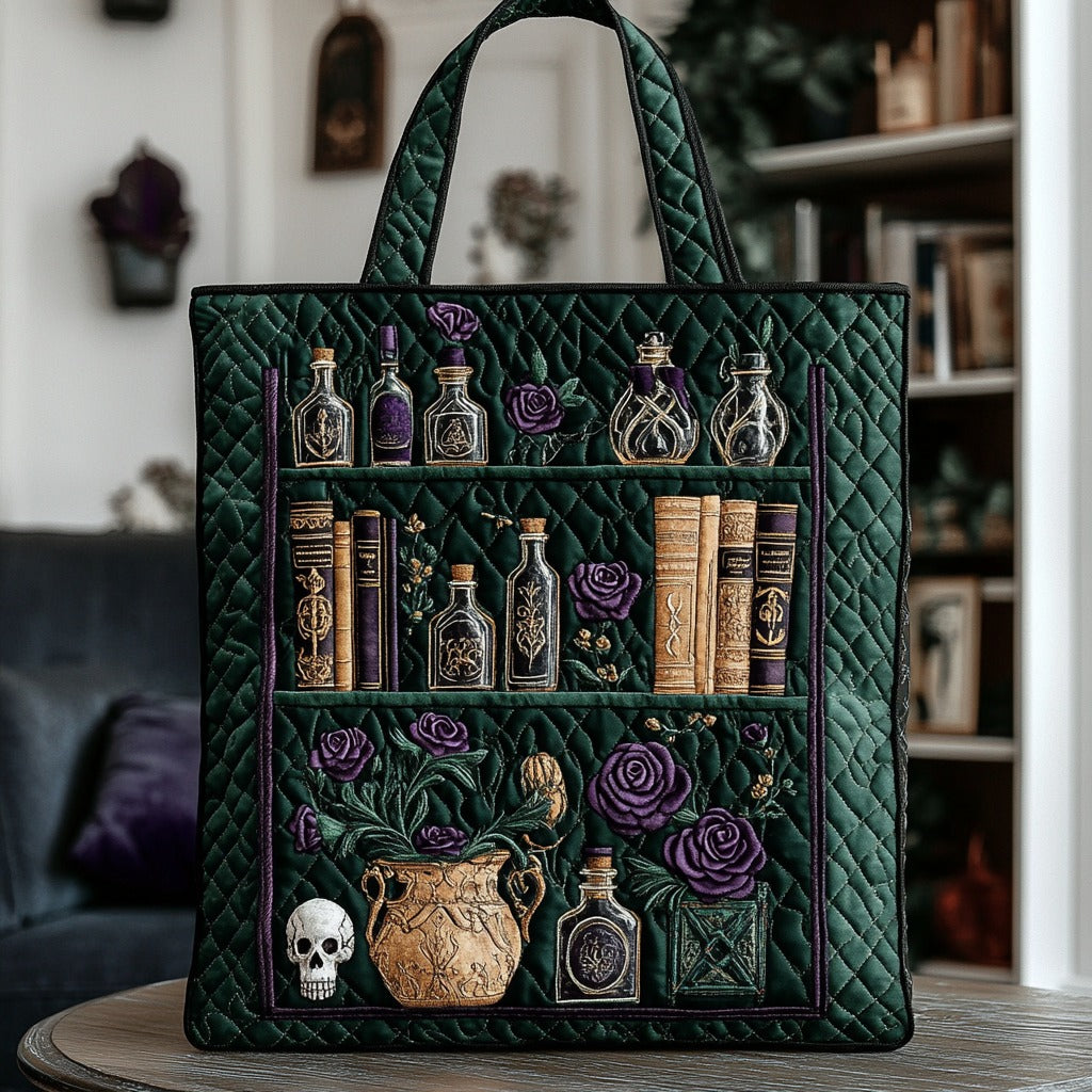 Gotik Botanik Kitaplık Yastıklı Tote Çanta