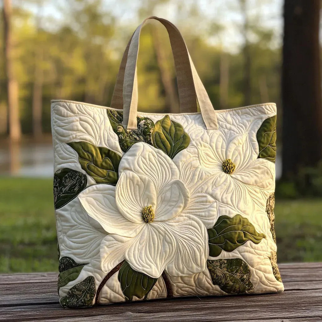Izšūta Rokas Soma - Elegantās Baltās Lilijas