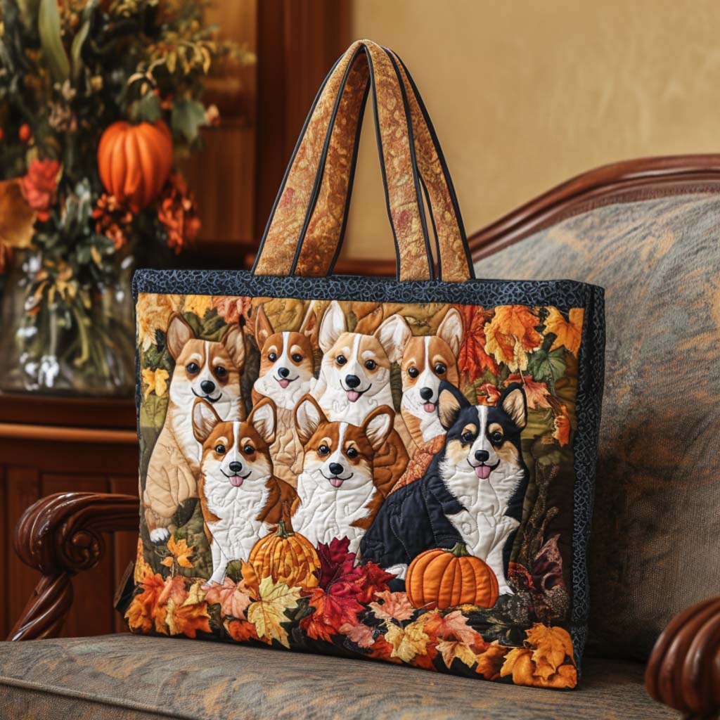 Corgi Rudens Pastaiga Izšūta Soma