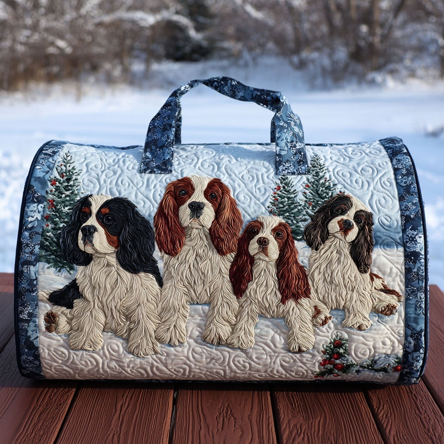 Kabartmalı Spaniel Duffle Çantası
