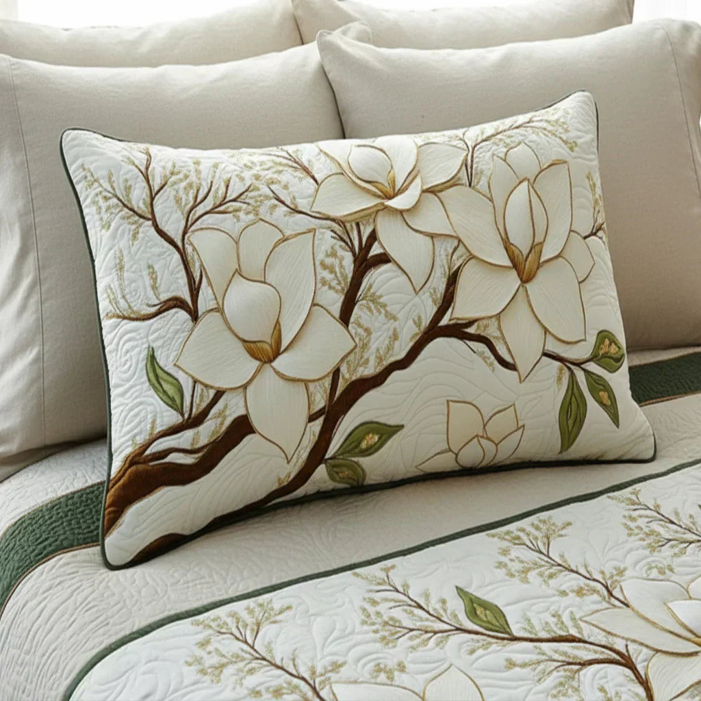Spilvendrs ar magnolijas ziedu