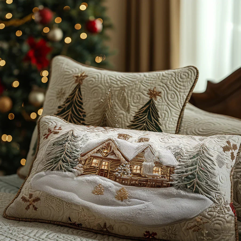 Pillowcase ar quiltu Snowlit Cabin
