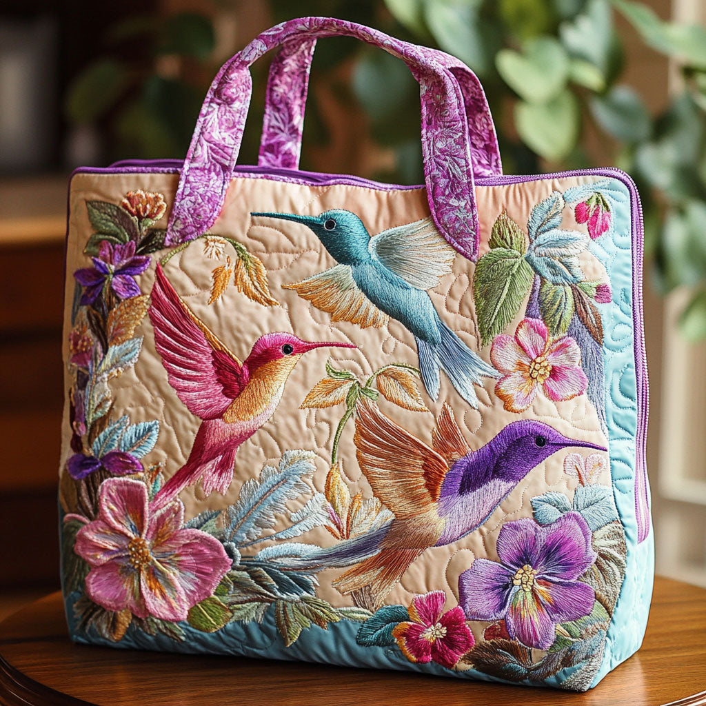 Hummingbird Çiçek Desenli Yastıklı Tote Çanta