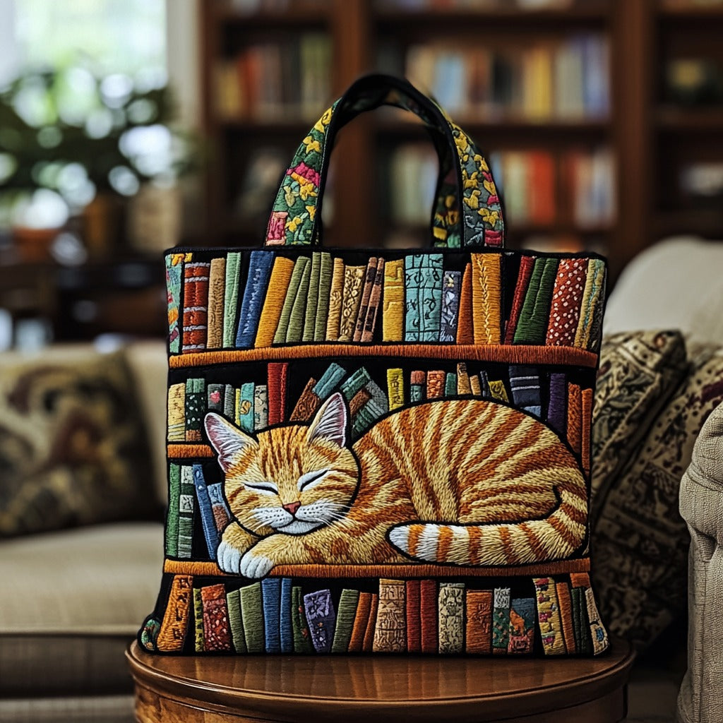 Kedi Kitapları Sevenler İçin Yastıklı Tote Çanta