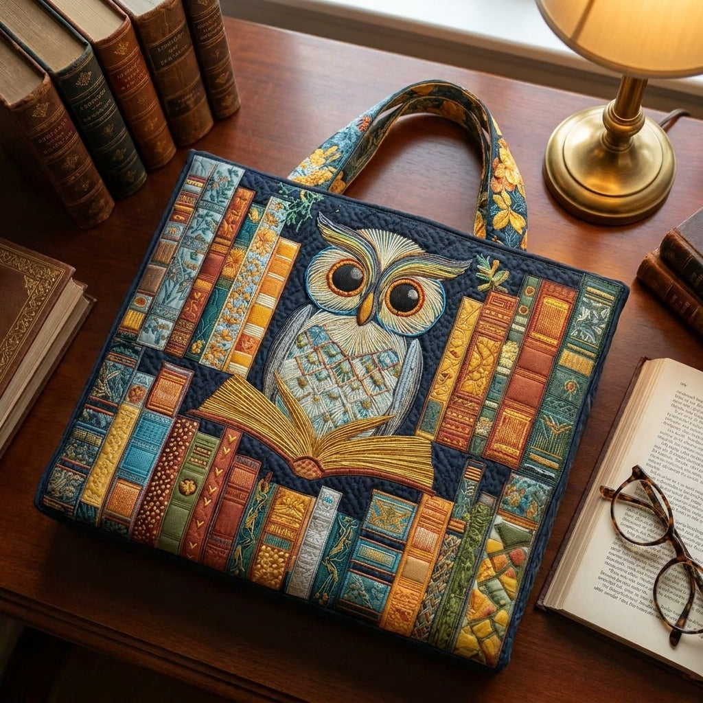 Artisan Tote - Baykuş ve Vintage Kitaplar
