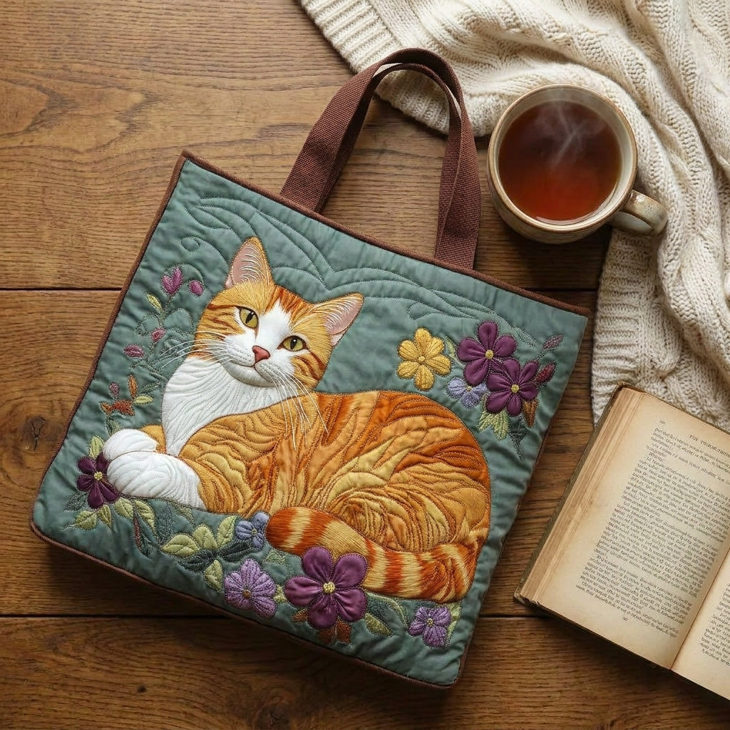 El Yapımı Çanta - Turuncu Kedi