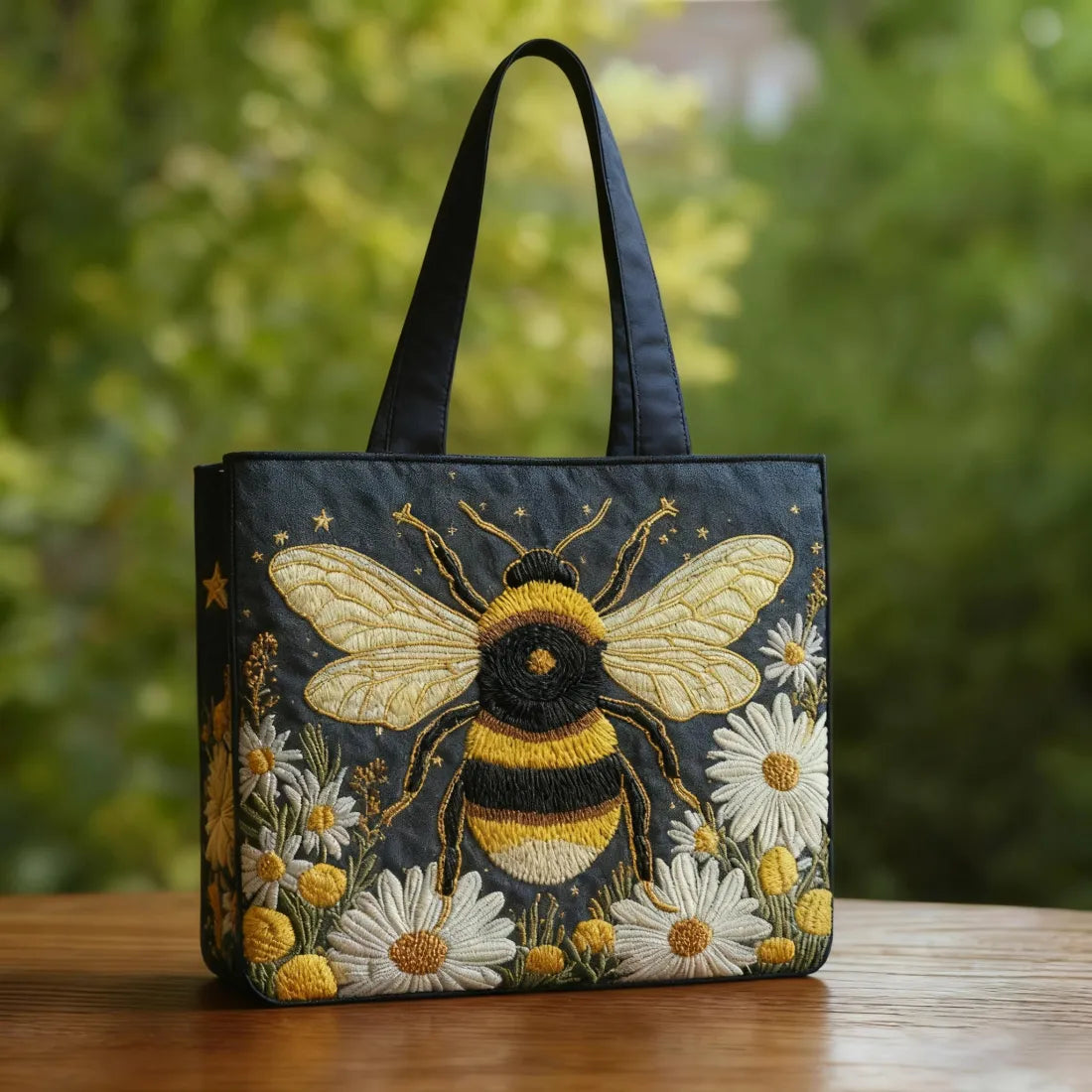 Artisan Tote - Papatyalar ve Yıldızlarla Arı