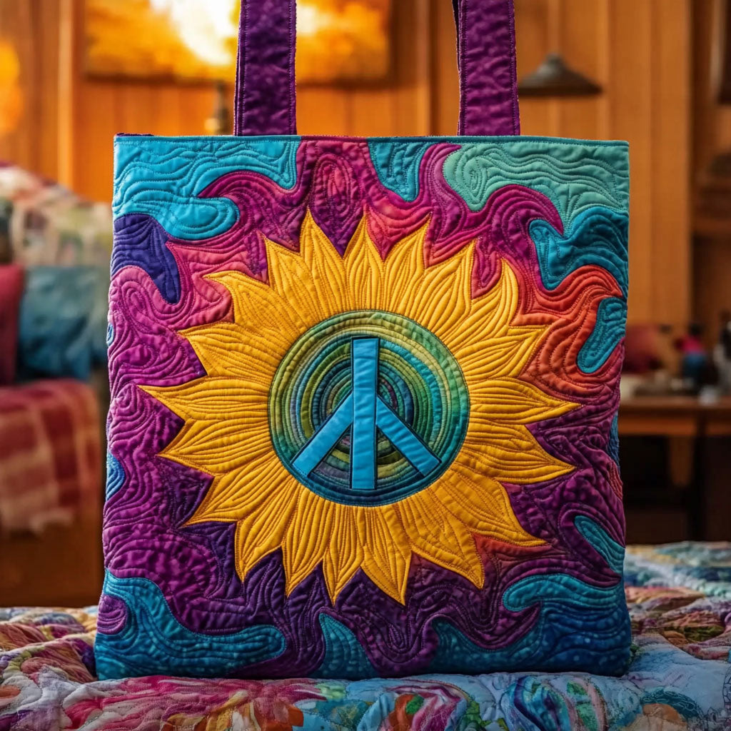 Hippie Ayçiçeği Yastıklı Tote Çanta