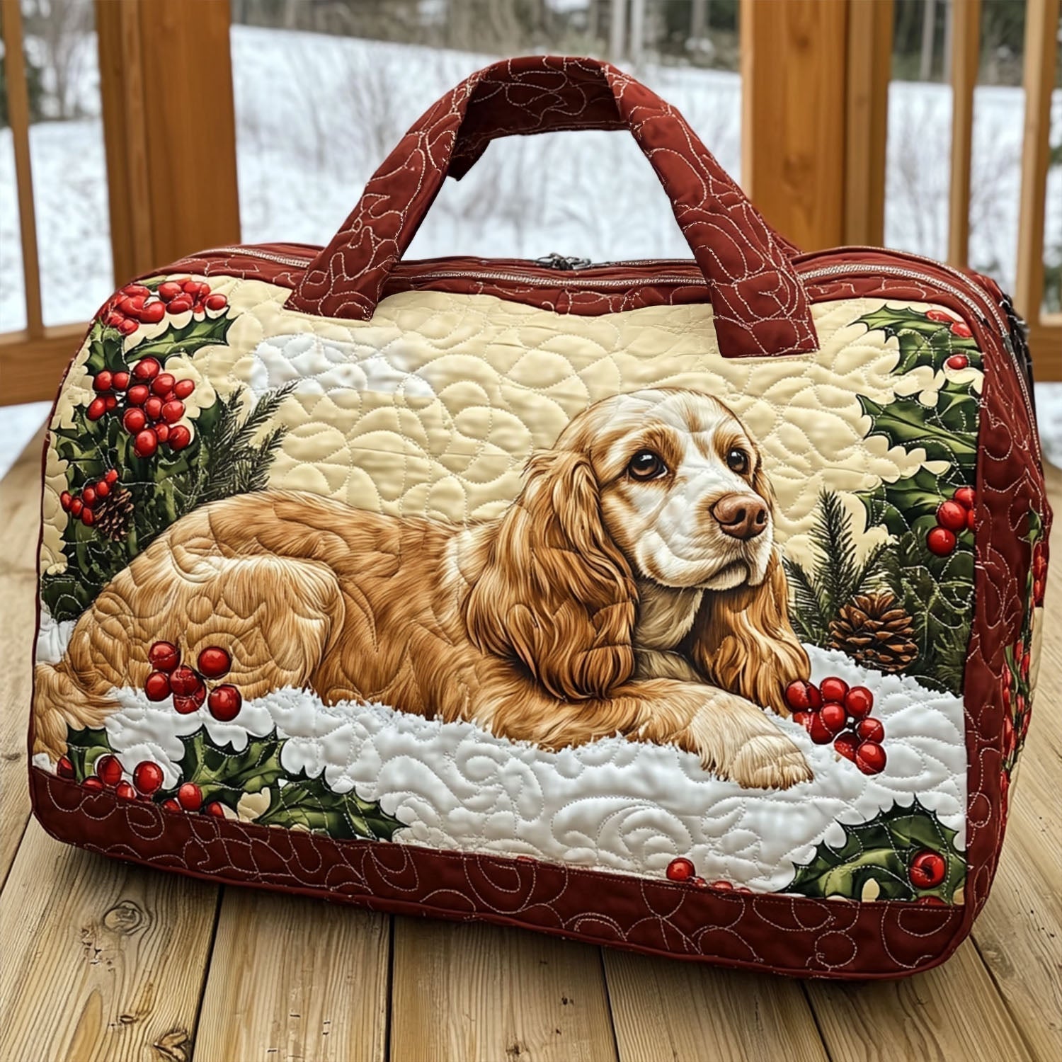 Klasik Spaniel Yastıklı Seyahat Çantası