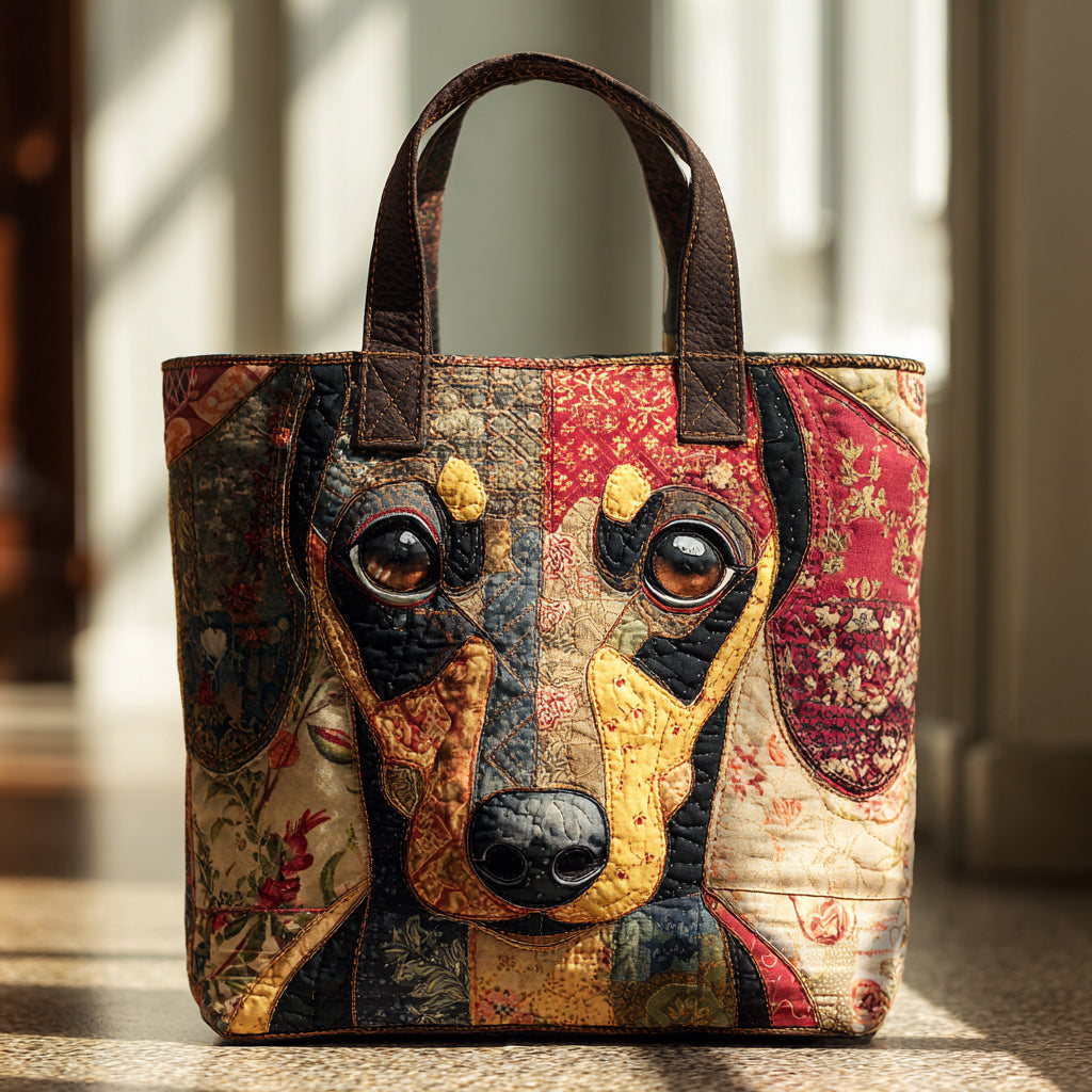 Krāsaina Dachshund Quilted Soma