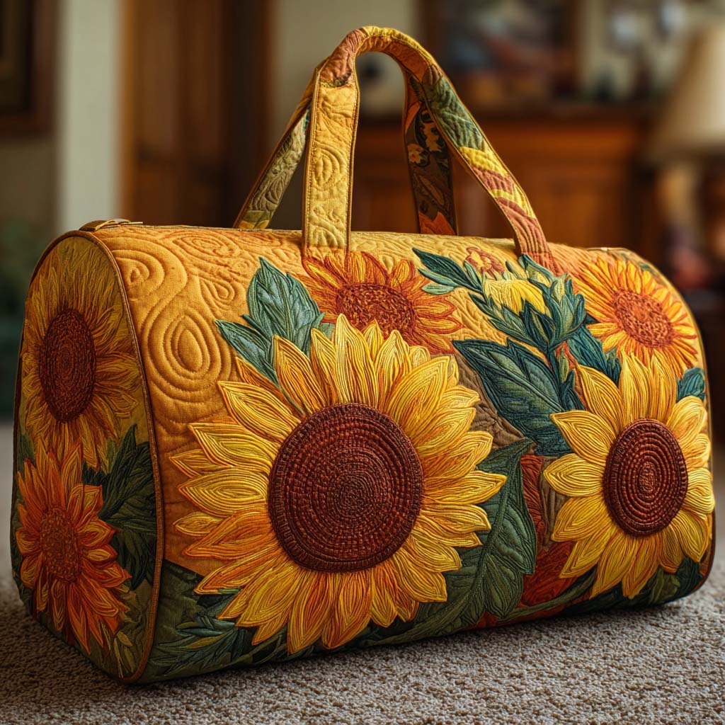 Mutlu Çiçek Desenli Yastıklı Duffle Çanta