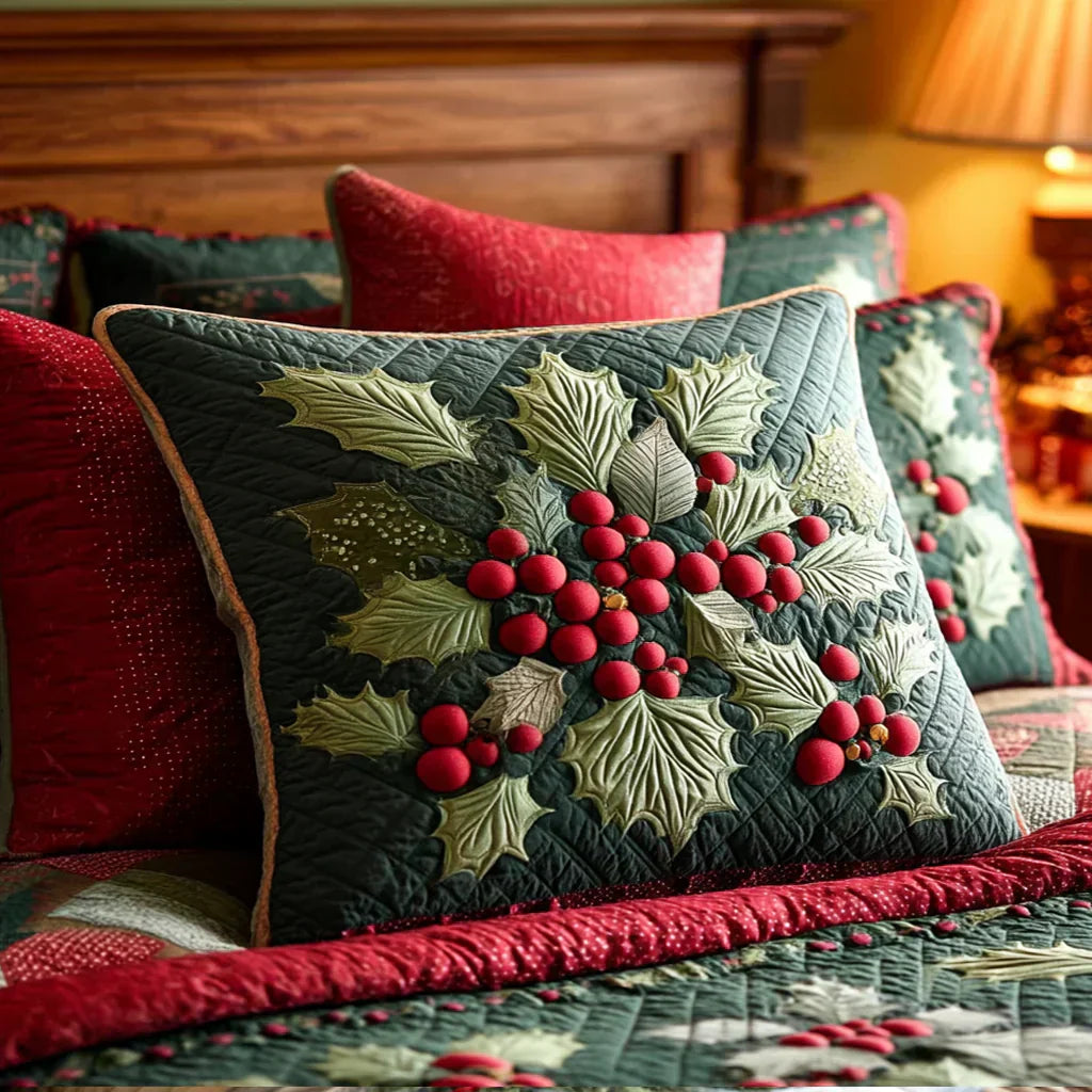 Ziemassvētku izšūts spilvendrāna
