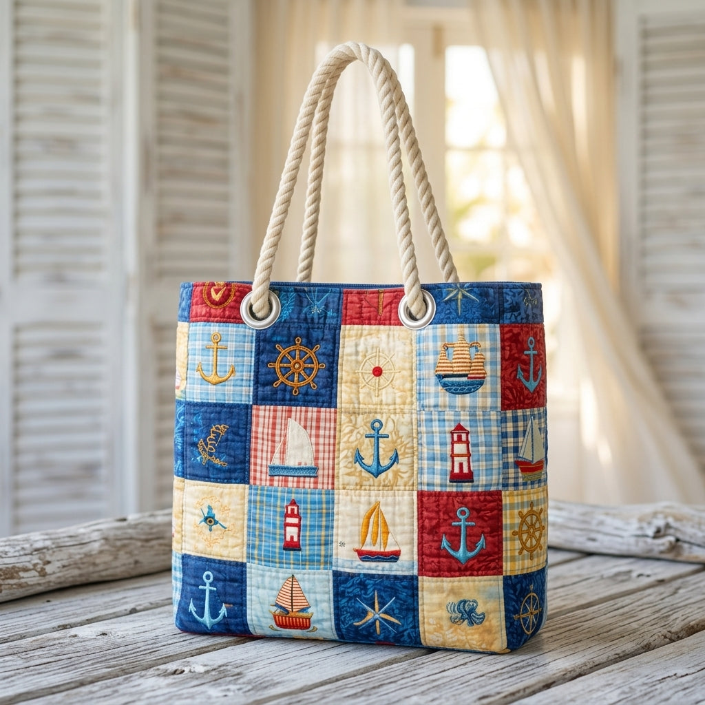 Plaj Çantası - Deniz Patchwork