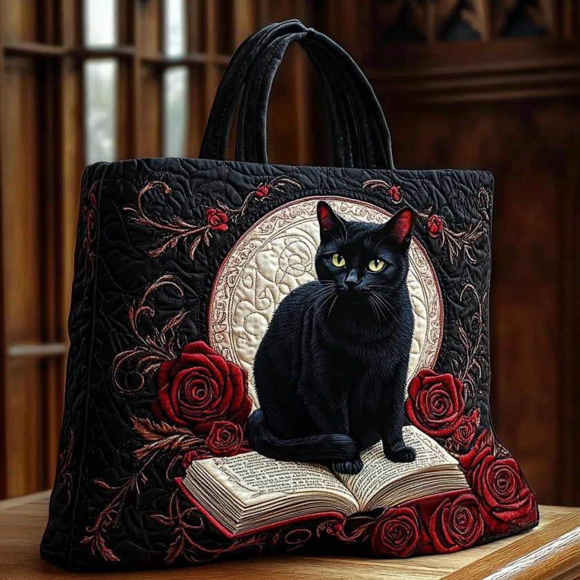 Mistis Siyah Kedi Kapitone Tote Çanta